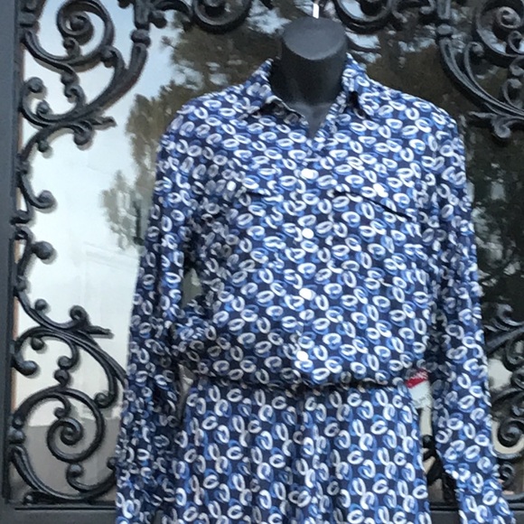 🚨B2G1 Vtg RALPH LAUREN Chain Link Print Buttoned Top & Skirt Set - Picture 2 of 8